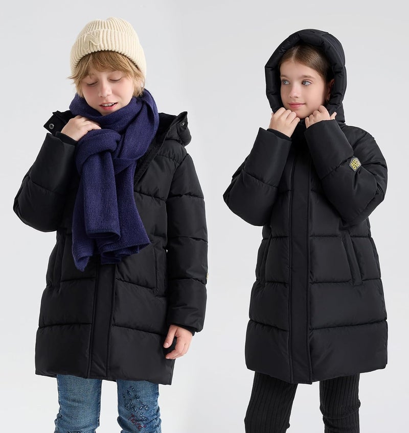 SOLOCOTE Boys Winter Coat – Heavyweight Water-Resistant Elastic Cuffs Soft Lining with Hooded Puffer Parka - Image 2